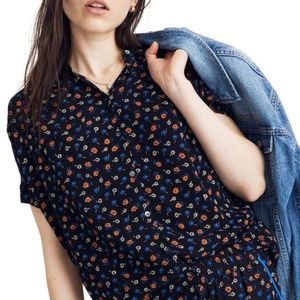 MADEWELL Central Drapey Shirt in Prairie Posies